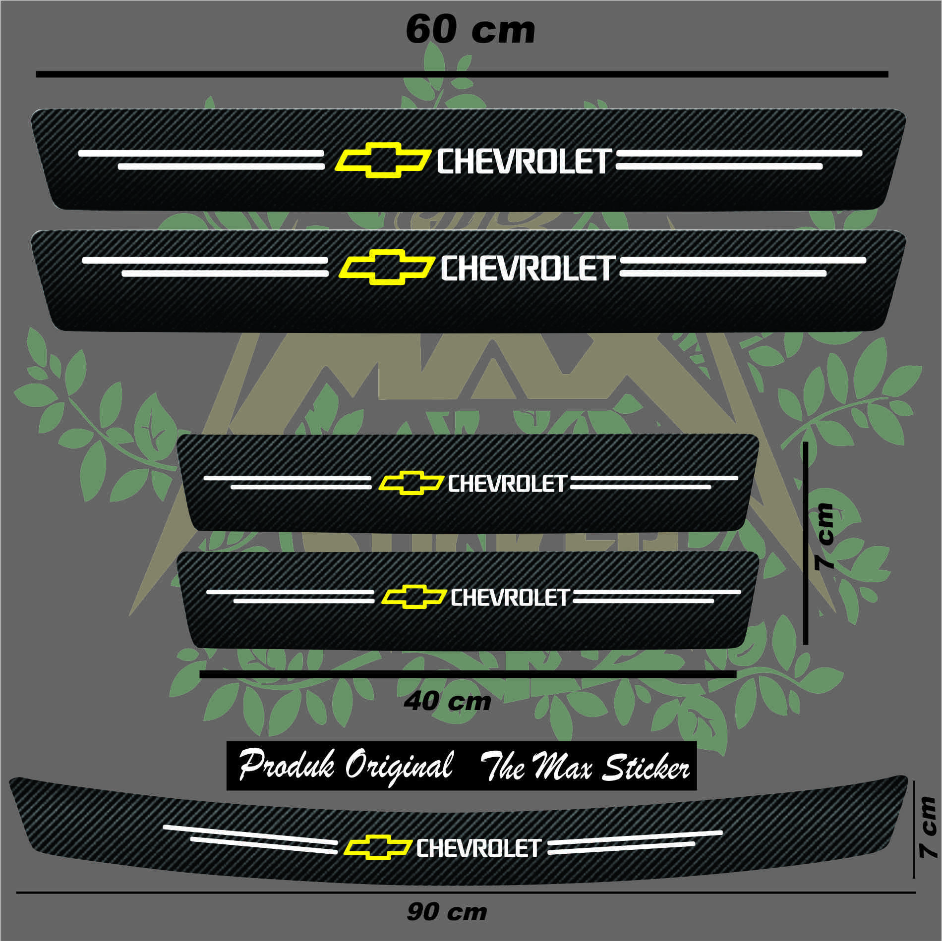 STICKER SILL PLATE CARBON 3D MOBIL CHEVROLET STICKER CARBON 3D PIJAKAN KAKI MOBIL CHEVROLET Car
