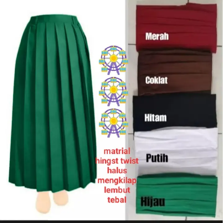 harga grosir rok sekolah sd/mi rempel pool Polos