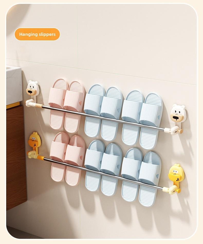 Product Introduction of Cartoon Funny Bathroom Wall-Mounted Suction Cup Toothbrush Holder Student Dormitory Bathroom Storage Rack Large Capacity Wall-Mounted Storage Basket 13
