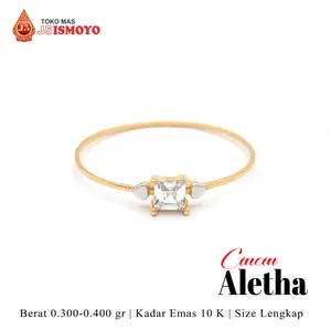 Cincin Emas Asli Bersurat Model Aletha J5 Ismoyo
