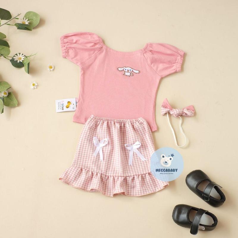 PROMO 4.4 Meccababy  Setelan Rok Anak perempuan bayi lucu free headband/Setelan bayi lucu bbb cinamoro 3