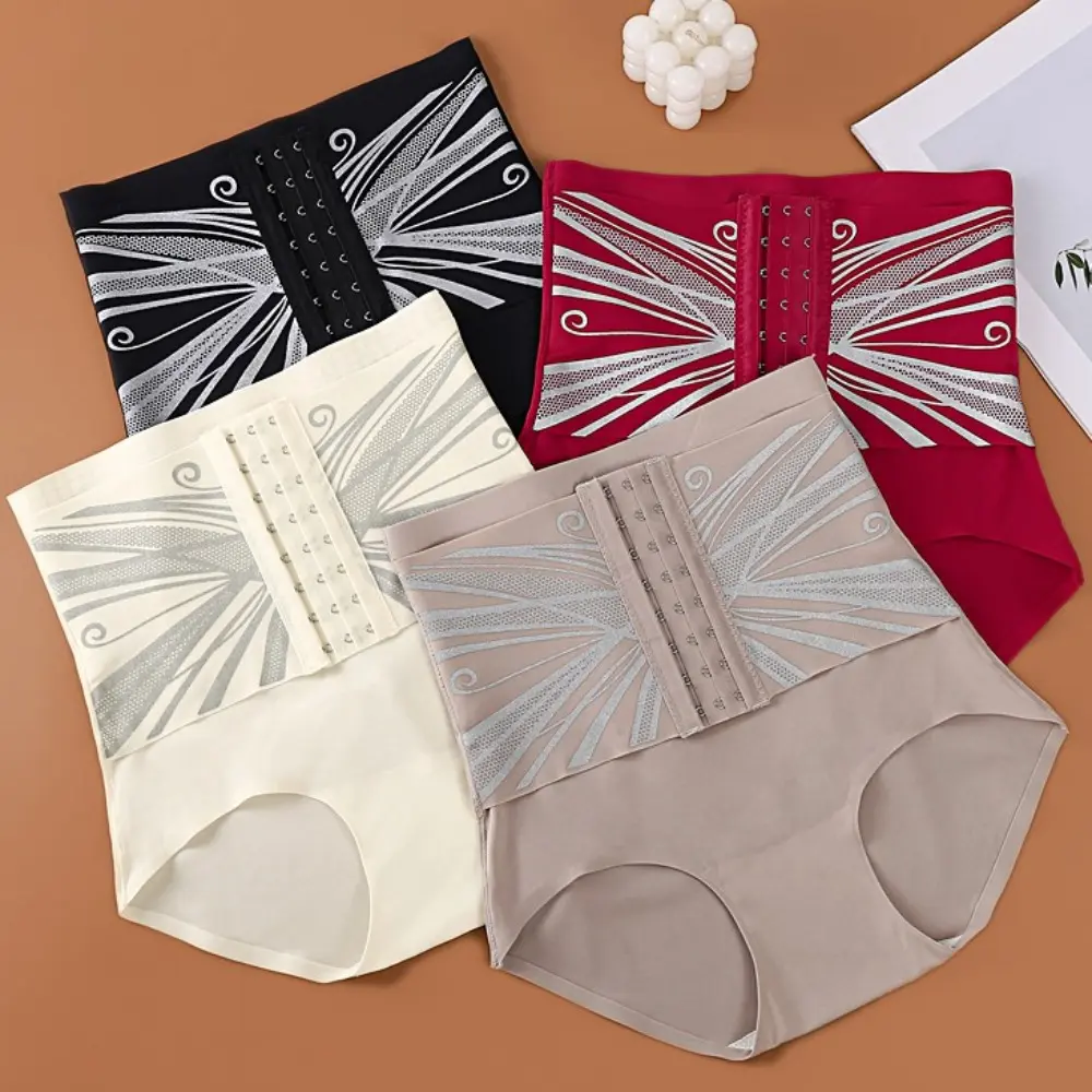 Breathable High Waist Shaping Panties Buckle Shapewear Postpartum Body Shaper Underpants Belly Contracting Butt Lifting Briefs Postpartum