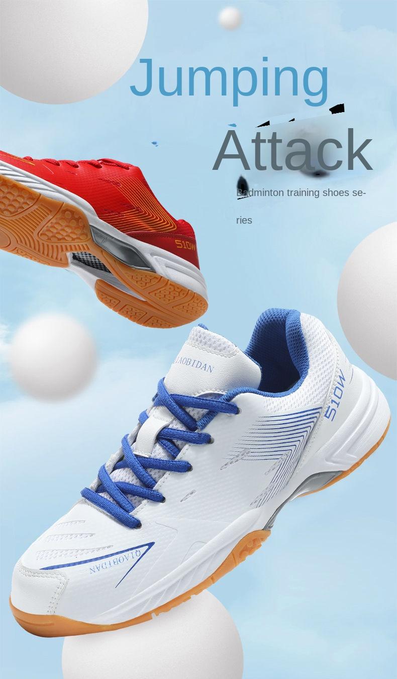 Product Introduction of New Men's and Women's Table Tennis Ball Shoes Tendon Bottom Breathable Casual Badminton Sneaker Non-Slip Wear-Resistant Couples Running Shoes sepatu  basket Professional Anti-Slip Badminton Shoes 2