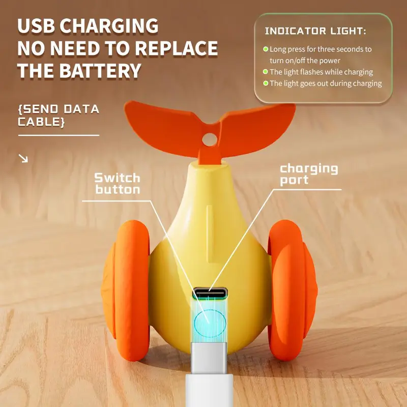 Cute Animal Design Pet Toy, 1 Count USB Rechargeable Pet Interactive Toy, Pet Intelligence Development Toy, Pet Teaser Toy, Dog & Cat Accessories 3