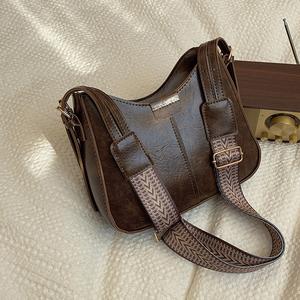 Beg Baldi, Gaya Korea, Mewah, Serba guna, Rekaan Niche Retro, Tali Lebar, Beg Selempang, Sesuai untuk Musim Luruh dan Awal Musim Bunga, Ketibaan Baru Bags Crossbody Wanita