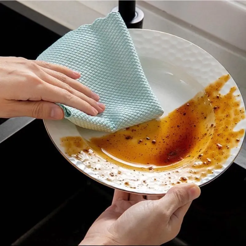 Kain Lap Microfiber Bahan Premium Super Halus isi 3pcs Ukuran 30x40cm / Kain Lap Dapur Serbaguna Daya Serap Tinggi Kualitas Premium Cleaning 5