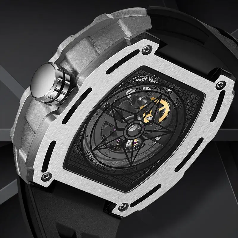 Đồng hồ cơ automatic nam Mark FairWhale size 43mm máy tourbillon chống nước 3ATM phong cách thể thao 3