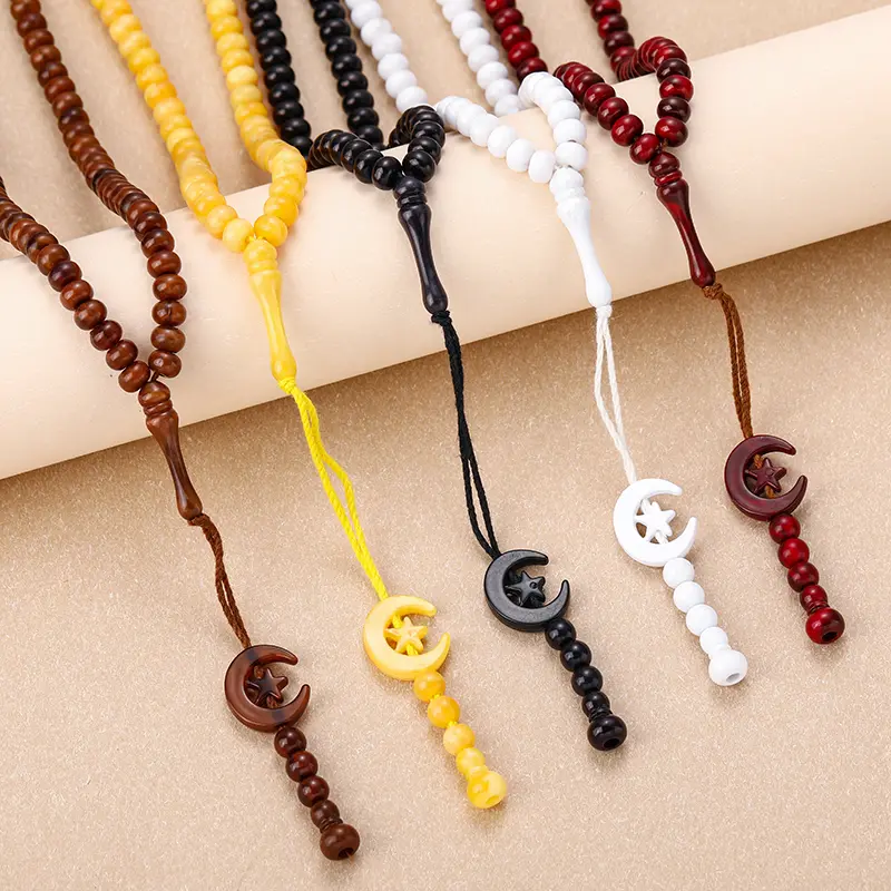 Muslim Rosary Beads Ramadan Eid Gifts Islamic Prayer Acrylic 99 Pieces Beads Arab Ethnic Style
