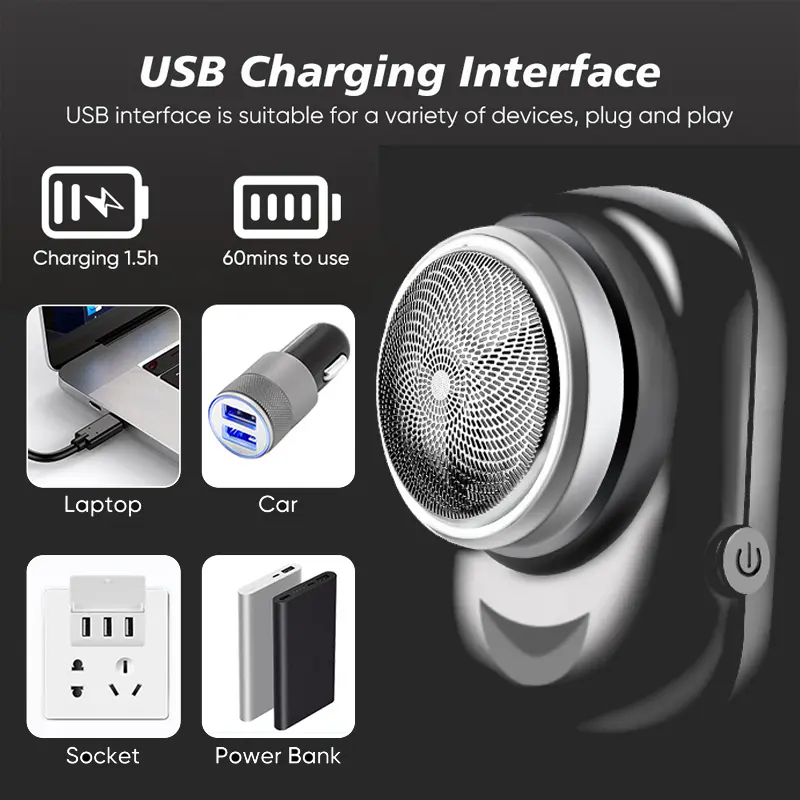 PUNING LENTIVEN Alat Cukur Elektrik C2 Shaver cukur jenggot Listrik Portable Pencukur 5