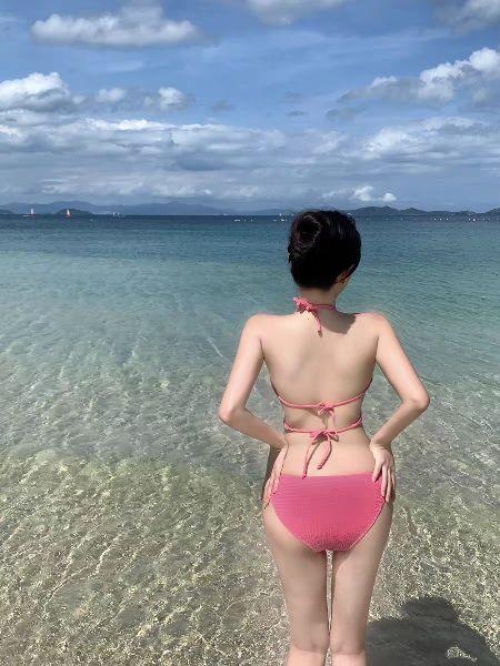 Product Introduction of đồ bơi , bikini đi biển 3 chi tiết hồng sen dễ thương 28