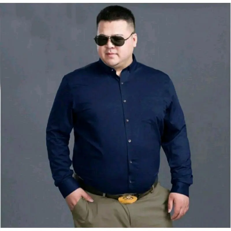 Kemeja Polos Formal Jumbo Lengan Panjang Slimfit Baju Katun Polos 3