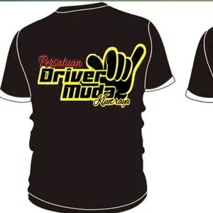 kaos persatuan driver muda kluet raya Hitam Putih Sablon Pria