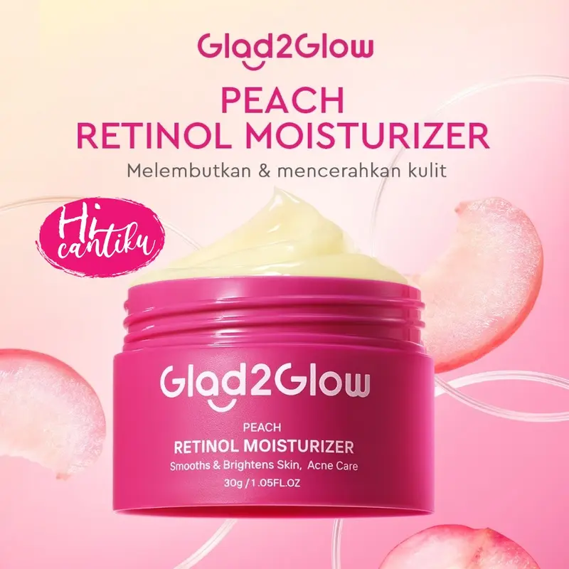 NEW GLAD2GLOW Peach Retinol Moisturizer Krim Pelembab 0
