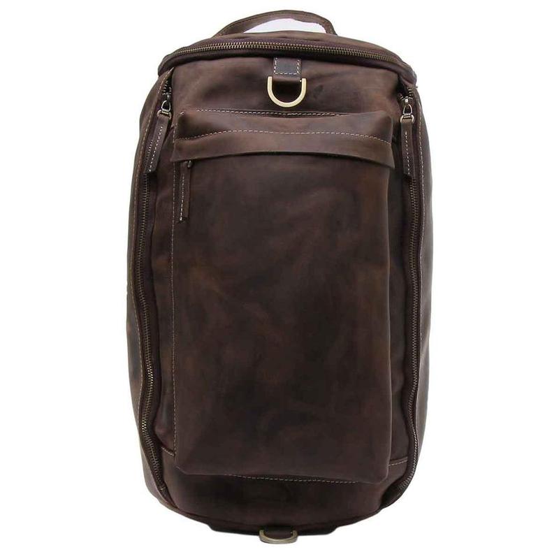 Zane Leather Backpack In Tan Brown 0