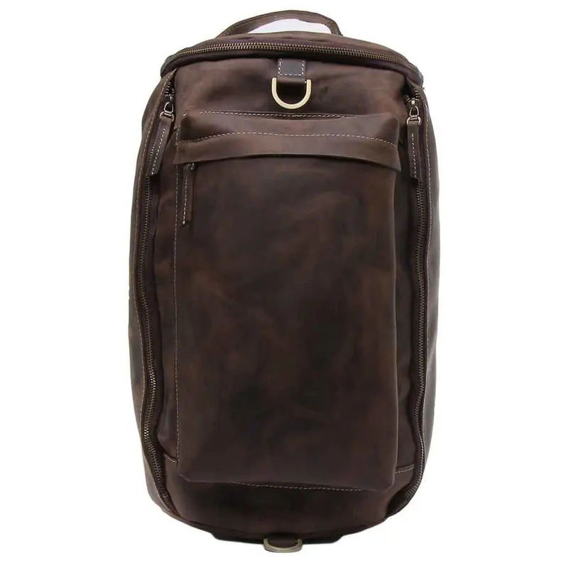 Zane Leather Backpack In Tan Brown 0