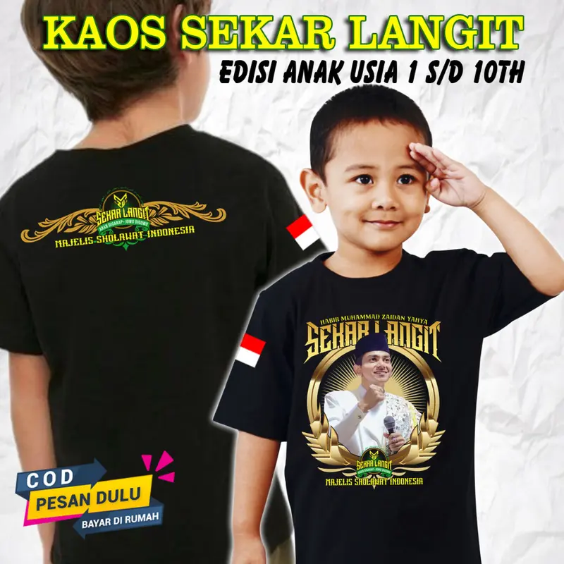 KAOS ANAK MAJELIS SHOLAWAT TERBARU SEKAR LANGIT HABIB ZAIDAN - Baju Sholawat Habib Zaidan Katun 0