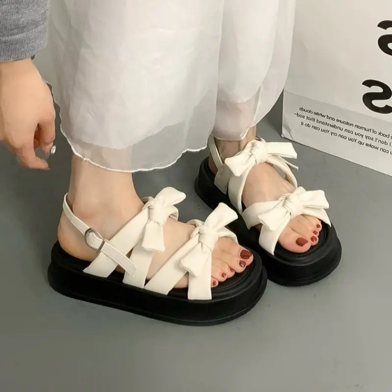 [HÀNG SẴN] Dép SADNAL Nữ Đế Bằng Cao 4P Kiểu Quai NƠ Êm Chân Đi Chơi, Đi Học Đẹp Xinh Thời Trang NAVY Shoes - GiàY, DéP 5