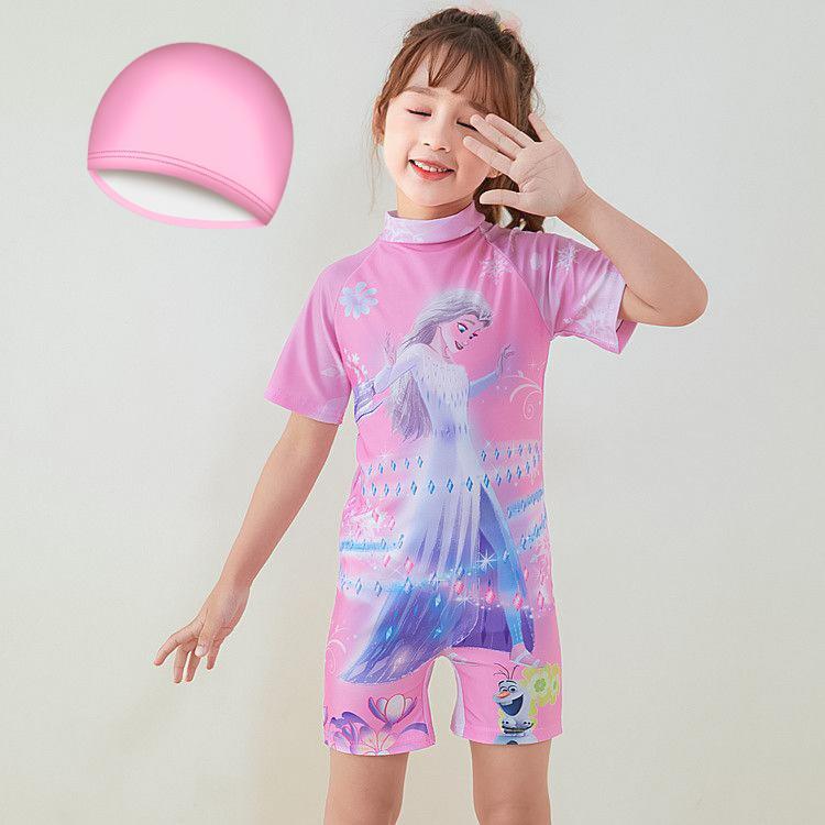 Product Introduction of Đồ bơi trẻ em, đồ bơi bé gái liền thân tay ngắn bao gồm nón bơi họa tiết kỳ lân cho bé đến 30kg 9