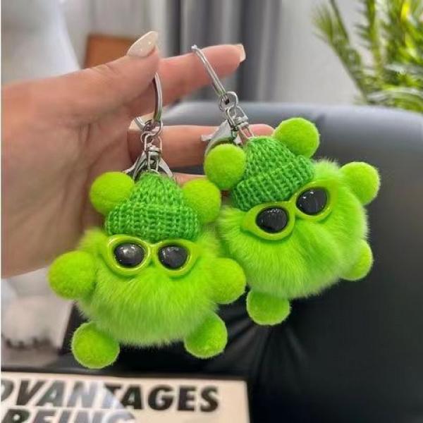 Product Introduction of Imitate Rex Rabbit Fur Little Briquette Elf Car Key Ring During Ins Online Influencer cute Plush Doll Bag Charm 6
