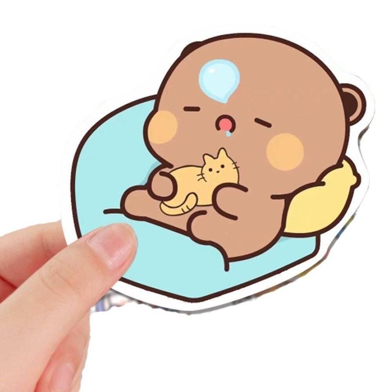 Cute Little Panda Bubu And Dudu Stickers Self-Adhesive Waterproof Bubu Dudu Panda Stickers Cartoon Creative DIY Stickers Toy Bicycle 6