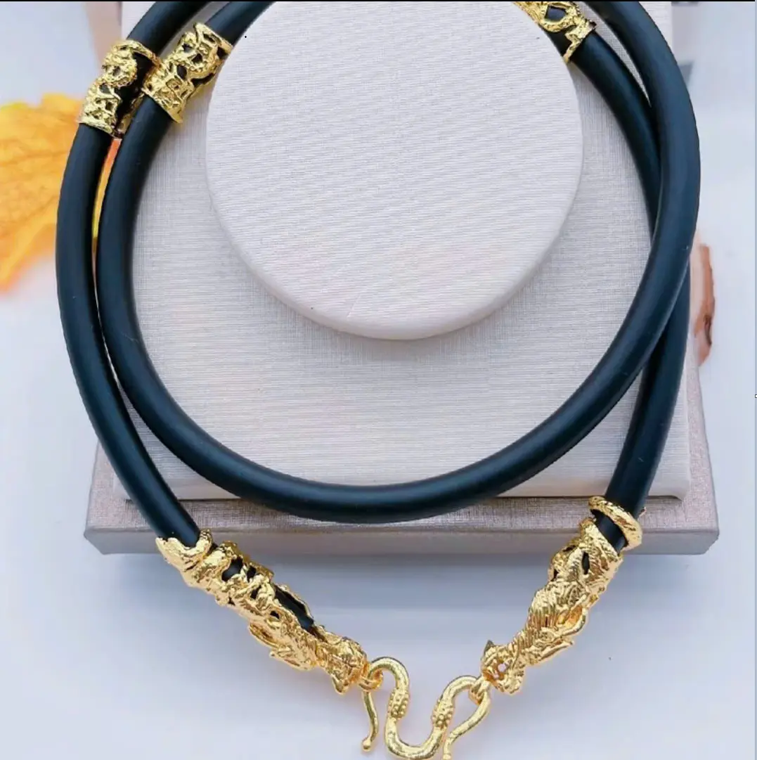 Dây chuyền nam cao su bạc vàng 18k siêu bền
