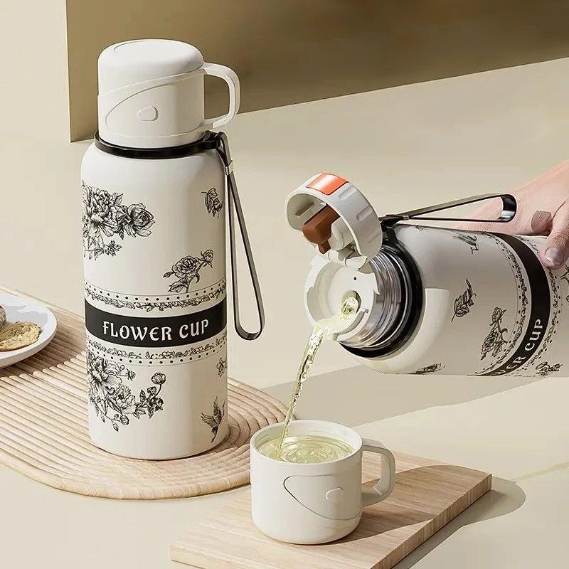 Bình Giữ Nhiệt, bình nước giữ nhiệt đa năng có khay lưới lọc pha trà Inox 316 dung tích 600ml kèm cốc siêu bền