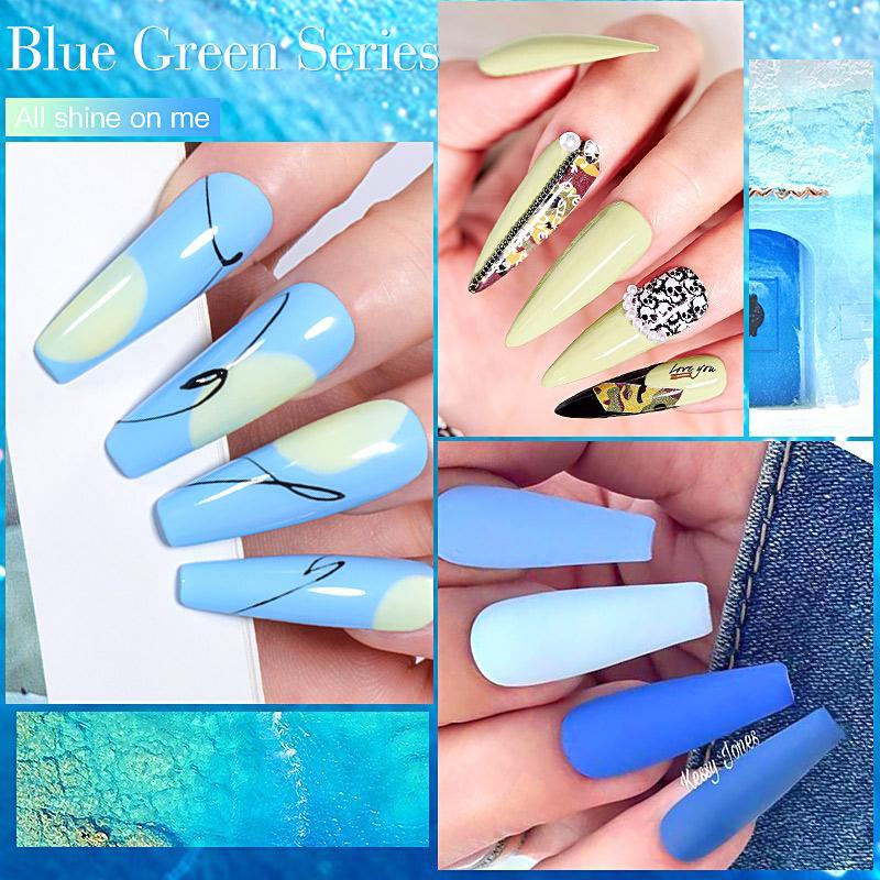 Fluorescent Multicolor Gel Nail Polish Set, 6 Counts/set Nail Art Design Glossy Gel, Lamp Cure Soak Off DIY Manicure Nail Gel Varnish UV Gel, Professional Nail Art & Nail Polish for Women & Girls 5