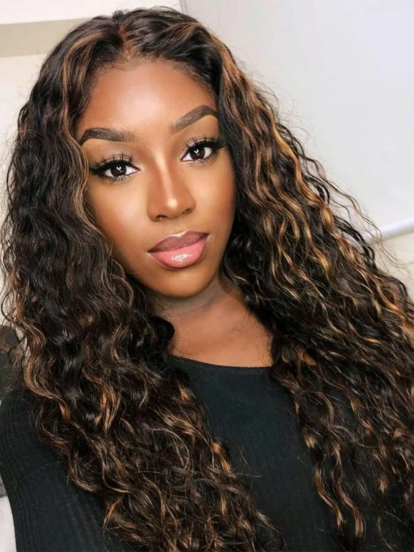 30 Inch New Trend All-match Mixed Color & Ombre Design Natural Long Curly Wigs for Women, Gorgeous Fluffy Wigs without Bangs, Synthetic Wigs for Party, Daily Use