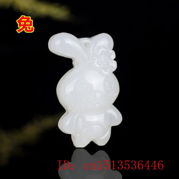 Chinese zodiac jade pendant amulet charm jewelry white natural chinese fashion men gifts necklace carved women jadeite 3