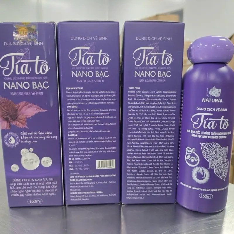 Dung dịch vệ sinh nữ tía tô nano bạc chai 150ml Nữ Women 5