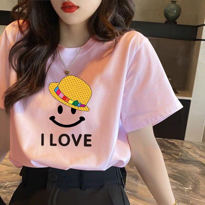 (MẪU MỚI) Áo thun UNISEX in bet I LOVE Top Cổ Tròn Nữ Women 2