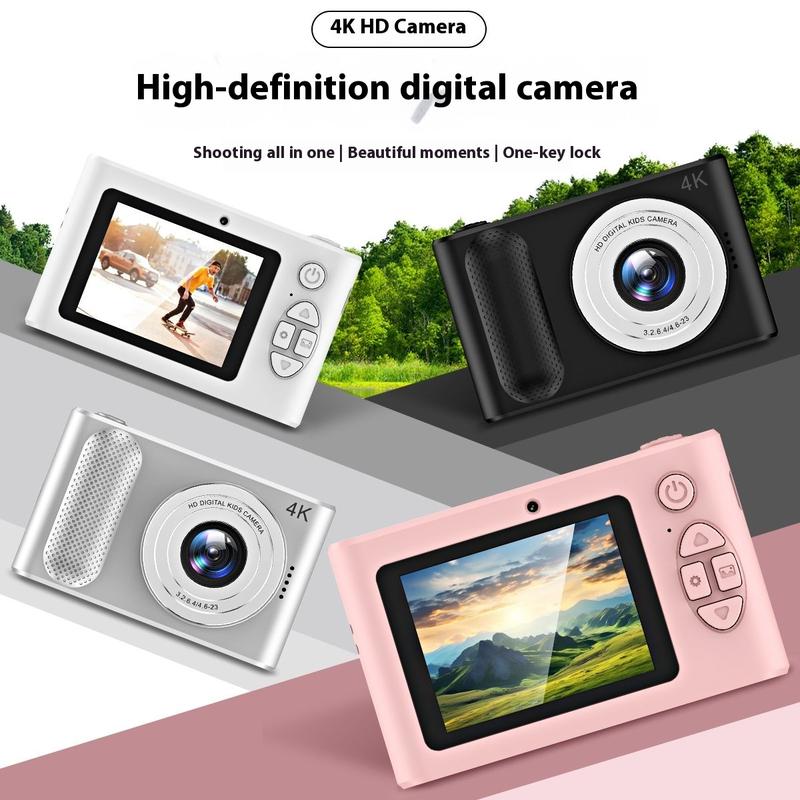 Máy ảnh kỹ thuật số CCD 4K Pro Camera kép phía trước và phía sau Độ phân giải HD Màn hình 2,4 inch Tiện lợi và nhỏ gọn Cầm Tay Thích hợp cho sinh viên để chụp ảnh và quay Video Có thể chuyển ảnh sang điện thoại di động bằng đầu đọc thẻ học