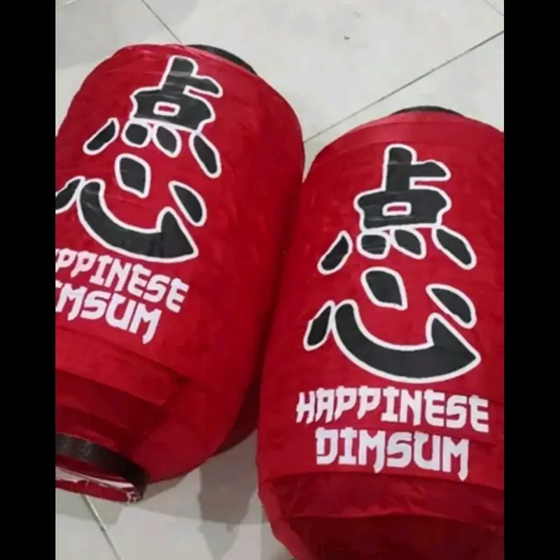 2 pcs lampion custom (logo/tambah tulisan) 25cm x 45cm / kain / outdoor 0