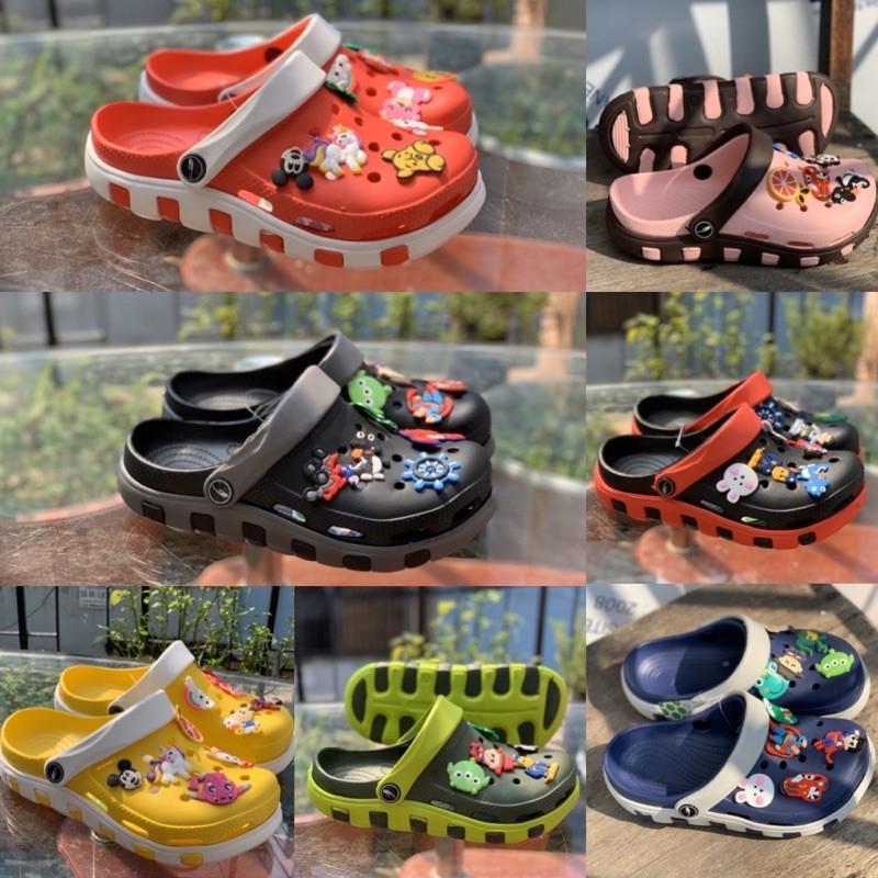 Dép sục nhựa đúc độn Unisex Tặng 6 sticker -Dép nhựa nữ đi mưa siêu nhẹ sẵn 7 màu (Form nhỏ)- SL013 có sticker