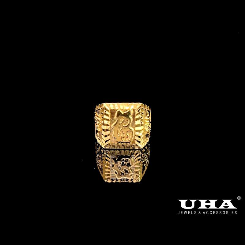 N885 - Nhẫn nam chữ PHÚC mạ vàng 24K sang trọng UHA