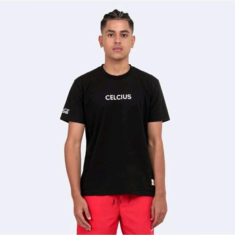 T-SHIRT | KAOS CELCIUS X COCACOLA -9384EUR NEW HITAM BEST SELLER | Baju Celcius Distro x cocacola Hitam Putih Katun 1
