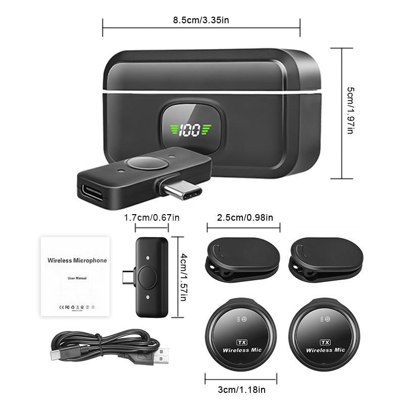 Product Introduction of Wireless Lavalier Microphone, USB Rechargeable Wireless Microphone, Mini Microphone for Video Recording, Live Streaming Vlogging, YouTube, Audio 1
