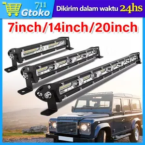 Slim LED Bar Lampu Tembak Sorot Mobil 7inch 14inch 20inch 12V-24V Untuk Truk ATV Off Road Mobil SUV Jeep
