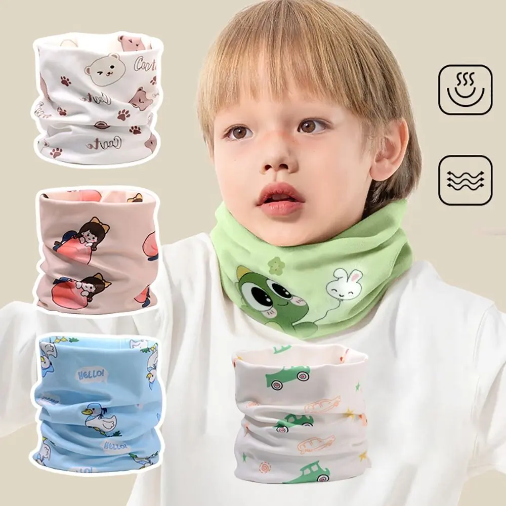 Fashion Bib Baby Thermal Neck Warmer Thickened Windproof Coldproof Children Kids Winter Scarves Snap Fastener Warm Neck Cover Snood Cowl Tube Autumn Winter