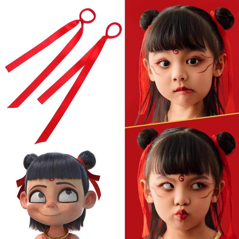 Product Introduction of Ne Zha 2 Cartoon Cute Ball Ribbon Hair Accessories Children's Performance Activity Prop 20