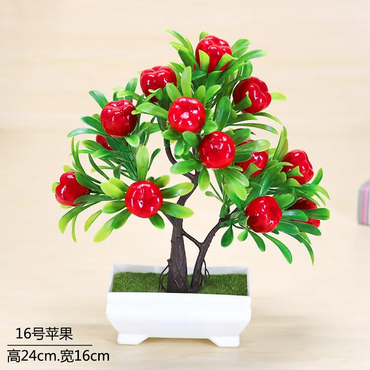 Chậu quả bonsai [KÈM CHẬU] giả có hoa Trang trí decor Nhiều màu sắc Đồ trang trí Decor Phòng Hoa Sen Trang Trí Nhà