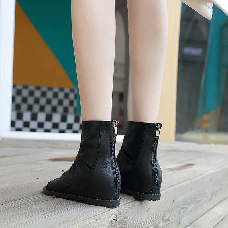 Giày boot xỏ ngón cổ ngắn đế độn 3.5cm basic sang trọng KAILI, giày boot nữ LAL02- Laylalay.n 4