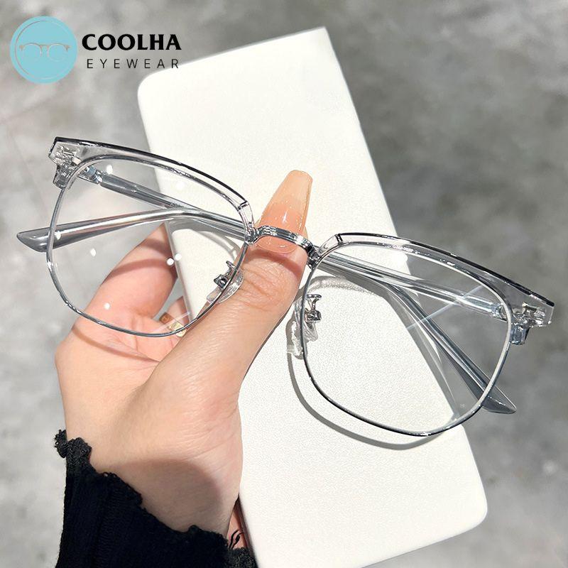 Gọng kính cận thời trang nữ nam cao cấp kính cận không độ chống tia UV và ánh sáng xanh phong cách Ulzzang giá rẻ tặng quà hộp và khăn lau kính 143