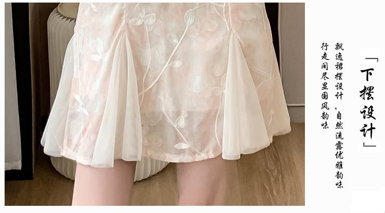 Product Introduction of Improved Cheongsam Floral Dress for Women Summer 2025 New Elegant Fairy Dress for Daily Wear 7