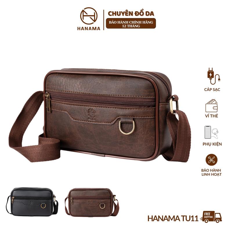 [DAILY_HANAMA] Túi Đeo Vai Đeo Chéo Hanama TU11 hai màu lựa chọn Nâu và Đen