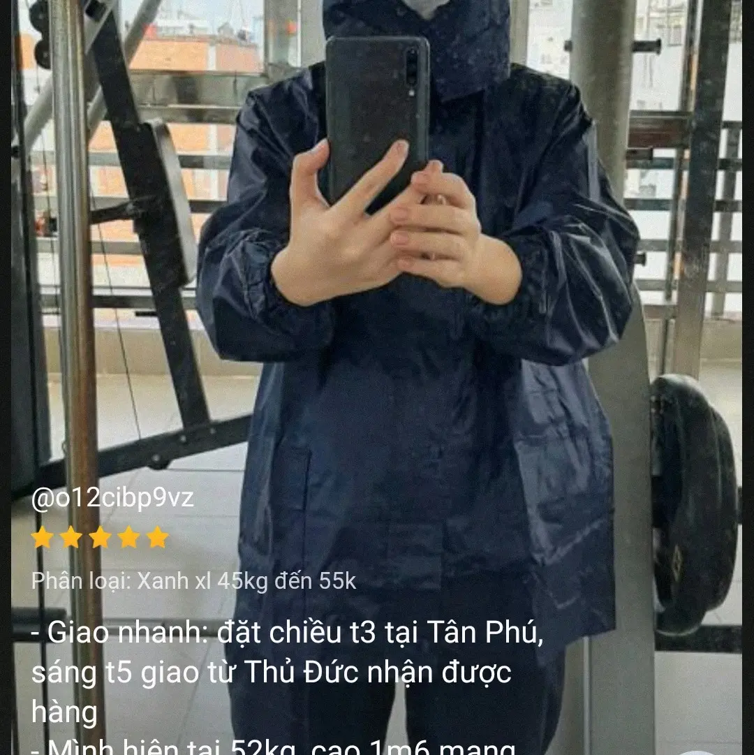 Áo Mưa Bộ Vải Dù Cao Cấp Có Phản Quang Chống nước