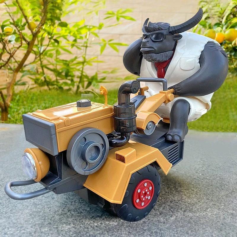 Đồ chơi trâu lái máy cày chạy pin có nhạc và đèn cực ngầu cho bé