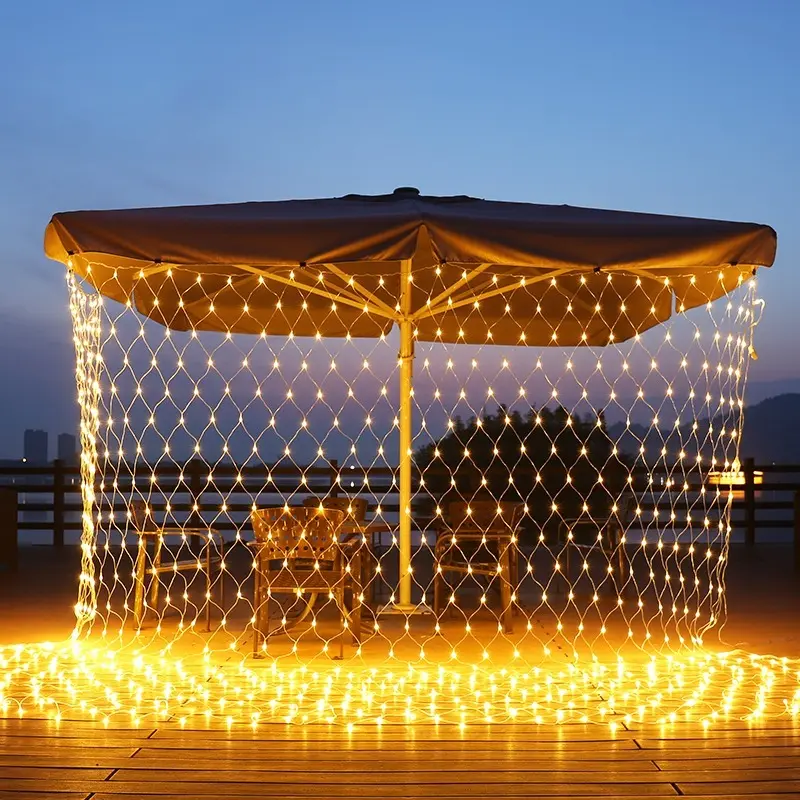 ĐÈN LED TRANG TRÍ dạng ĐÈN LƯỚI mắt cá 3m x2m  dùng điện có phích nối tiếp nhiều bộ 2