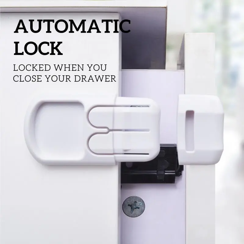 L-Shape Safe Protection Products Anti-trap hand No punching required Baby Safety Drawer Cabinet Lock