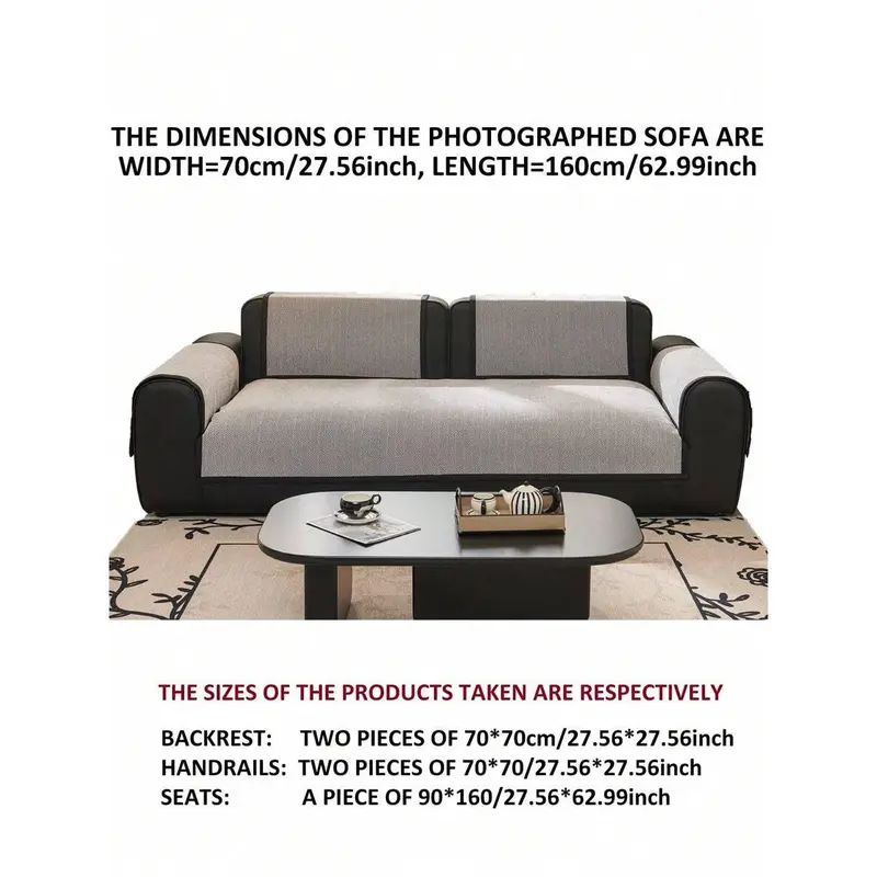 Vintage Style Thickened Sofa Cover-1 Piece, Modern Simplistic, All-Season Pet-Friendly Sofa Protector For Armchair To 4-Seater Sectional Sofas, High Weight (>500g/ ㎡ ) Polyester Fabric, Machine Washable Home & Office Furniture Cover Decor 7